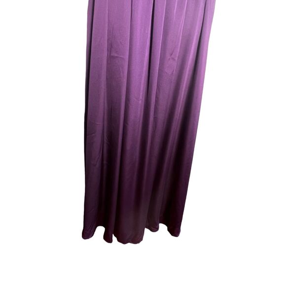WHITE by VERA WANG One Shoulder Bridesmaid Dress Amethyst Size 0 Belted Slit - Picture 4 of 11